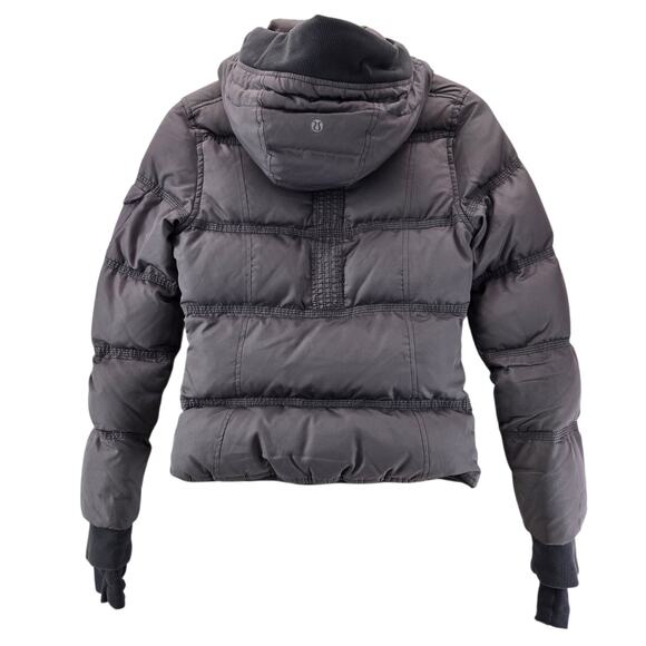 Lululemon Goose Down Puffer Jacket Womens 4 XS Gray Hot Pink Removable Hood - Picture 5 of 14
